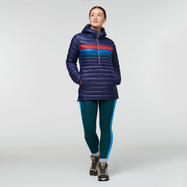 Maritime Streifen Cotopaxi Best Fuego Daunen Kapuzenpullover Damen