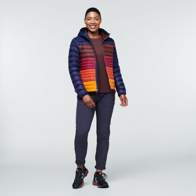 Maritime-kastanie Fuego Daunenjacke Mit Kapuze Colorblock Damen Cotopaxi Kollektionen