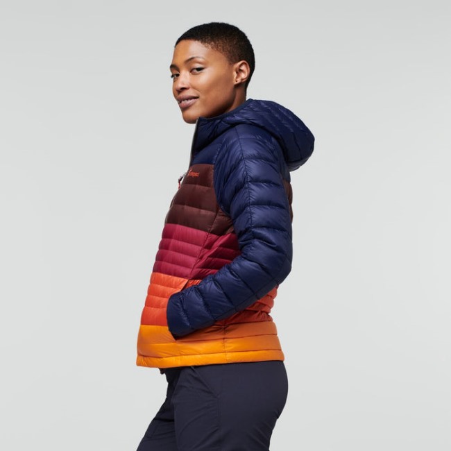 Maritime-kastanie Fuego Daunenjacke Mit Kapuze Colorblock Damen Cotopaxi Kollektionen