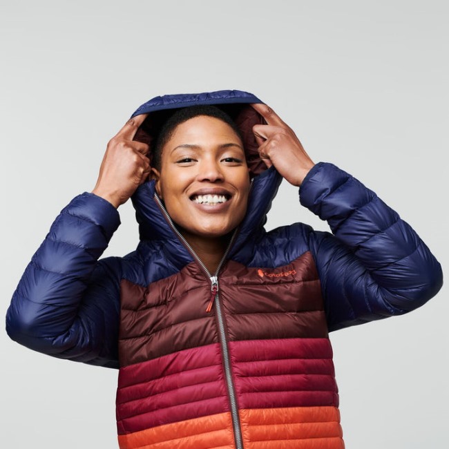 Maritime-kastanie Fuego Daunenjacke Mit Kapuze Colorblock Damen Cotopaxi Kollektionen