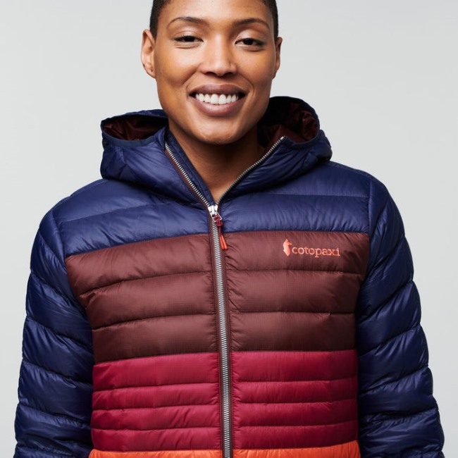 Maritime-kastanie Fuego Daunenjacke Mit Kapuze Colorblock Damen Cotopaxi Kollektionen