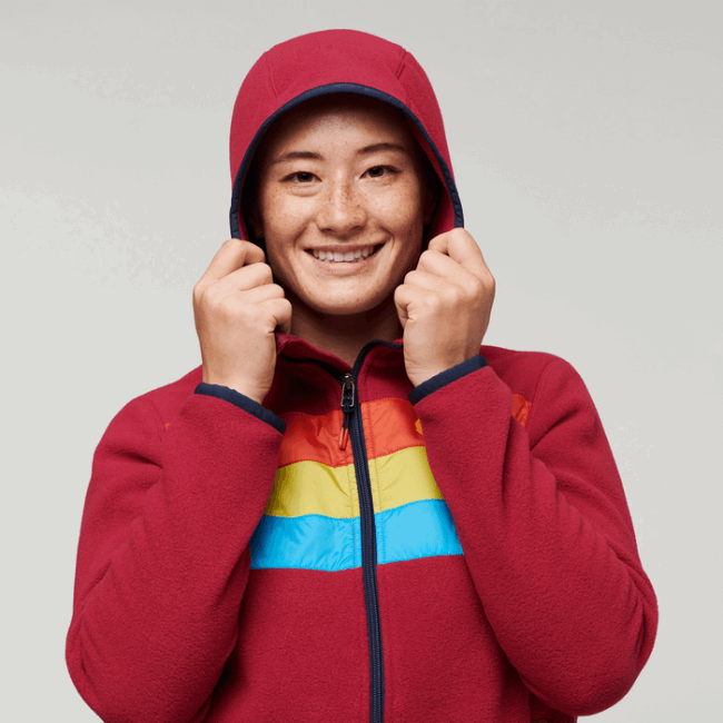 Cotopaxi Danger Zone Original Teca Fleece Kapuzenjacke Mit Durchgehendem Reißverschluss Damen