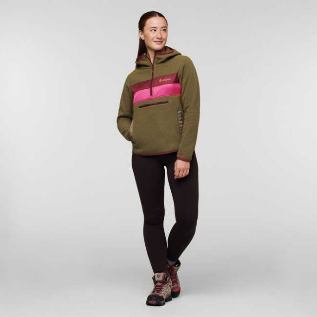 Teca Fleece-Kapuzenjacke Mit Halbem Reißverschluss Recycelte Damen Rasen Way Home Marke Cotopaxi
