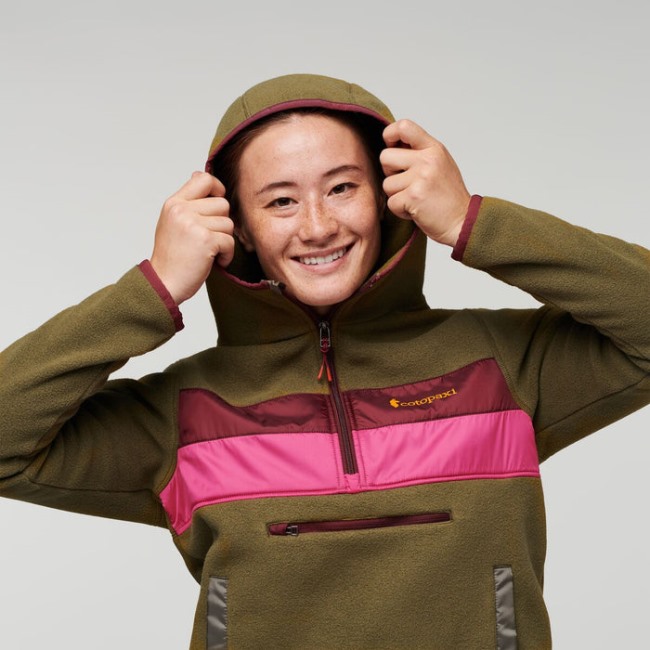 Teca Fleece-Kapuzenjacke Mit Halbem Reißverschluss Recycelte Damen Rasen Way Home Marke Cotopaxi