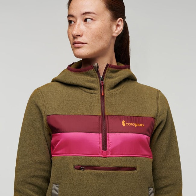 Teca Fleece-Kapuzenjacke Mit Halbem Reißverschluss Recycelte Damen Rasen Way Home Marke Cotopaxi