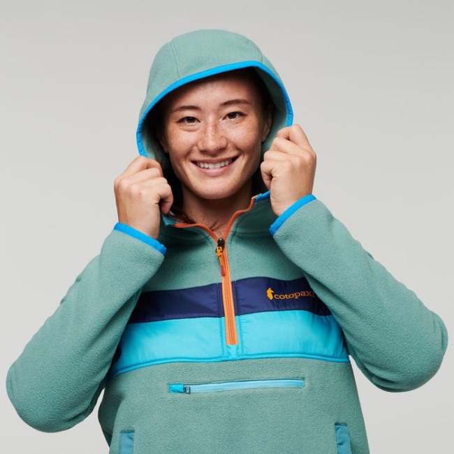 Cotopaxi Kentucky Teca Fleece Kapuzenjacke Mit Halbem Reißverschluss Recycelt Damen Neu