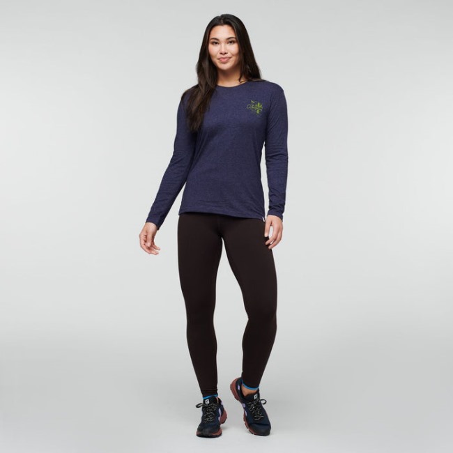 Marken Hello Llama Bio-Langarm-T-Shirt Damen Maritim Cotopaxi