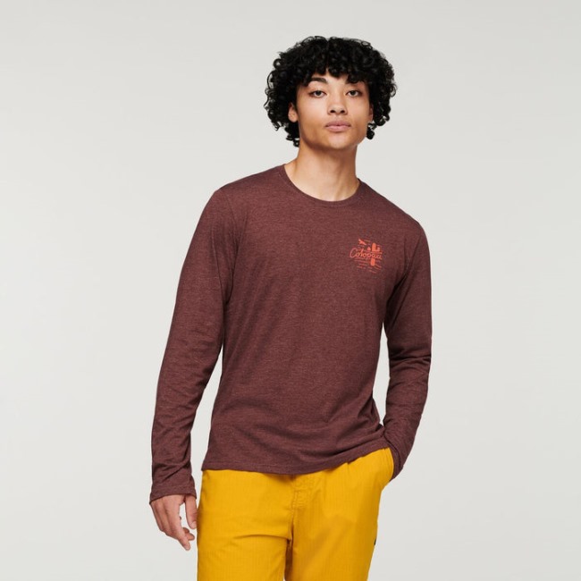 Cotopaxi Hot Chestnut Hallo Lama Langarm-Bio-T-Shirt Herren