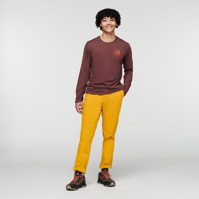 Cotopaxi Hot Chestnut Hallo Lama Langarm-Bio-T-Shirt Herren