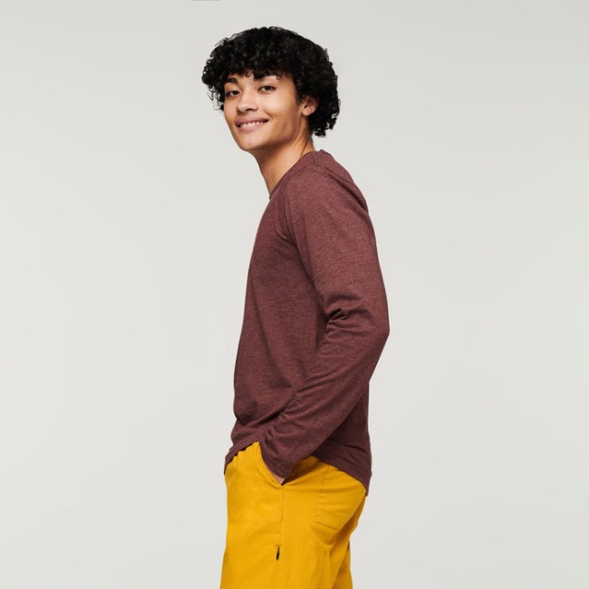 Cotopaxi Hot Chestnut Hallo Lama Langarm-Bio-T-Shirt Herren