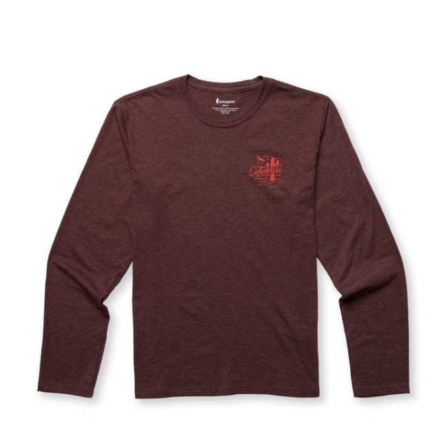 Cotopaxi Hot Chestnut Hallo Lama Langarm-Bio-T-Shirt Herren