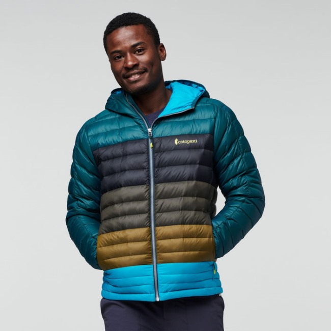 Brands Fuego Daunenjacke Mit Kapuze Colorblock Herren Deep Ocean Stripes Cotopaxi