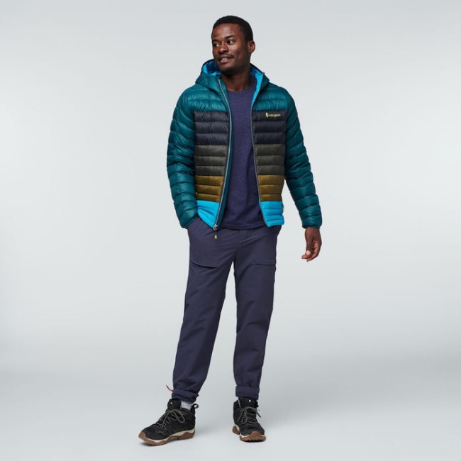 Brands Fuego Daunenjacke Mit Kapuze Colorblock Herren Deep Ocean Stripes Cotopaxi