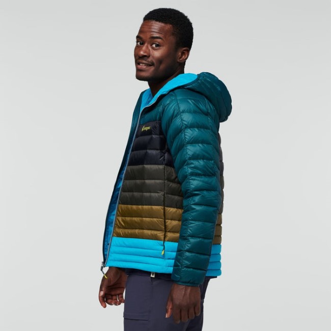 Brands Fuego Daunenjacke Mit Kapuze Colorblock Herren Deep Ocean Stripes Cotopaxi