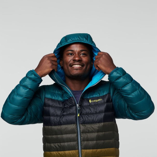 Brands Fuego Daunenjacke Mit Kapuze Colorblock Herren Deep Ocean Stripes Cotopaxi