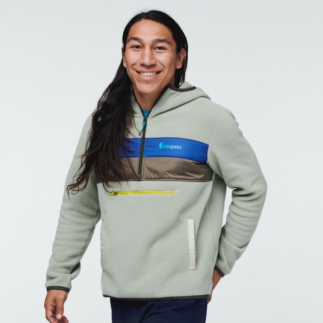 Grauer Stein Origin Cotopaxi Teca Fleece-Kapuzenjacke Mit Halbem Reißverschluss, Recycelte Herren