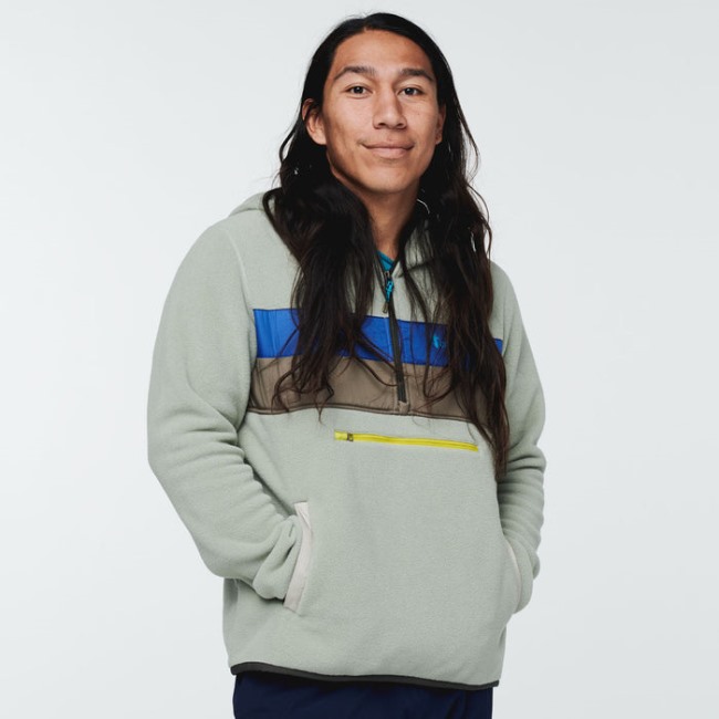 Grauer Stein Origin Cotopaxi Teca Fleece-Kapuzenjacke Mit Halbem Reißverschluss, Recycelte Herren