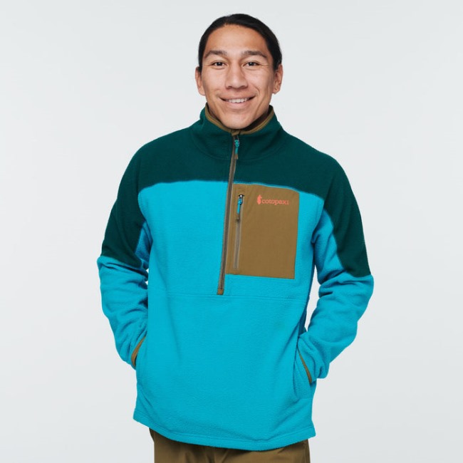 Tiefe Ozeanblaue Abrazo-Fleecejacke Mit Halbem Reißverschluss Herrenmarken Cotopaxi