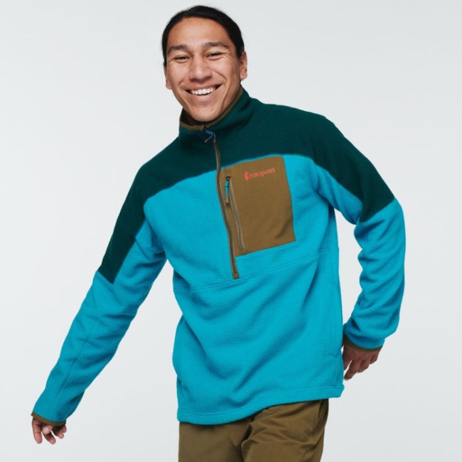 Tiefe Ozeanblaue Abrazo-Fleecejacke Mit Halbem Reißverschluss Herrenmarken Cotopaxi