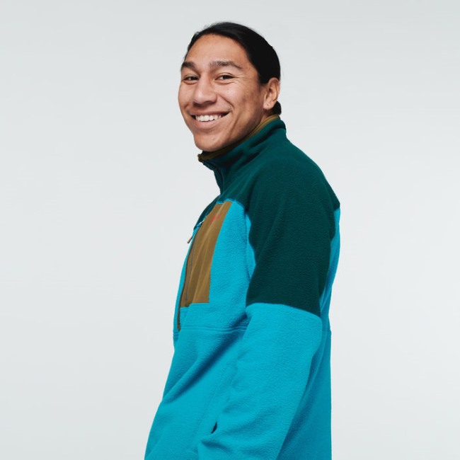 Tiefe Ozeanblaue Abrazo-Fleecejacke Mit Halbem Reißverschluss Herrenmarken Cotopaxi