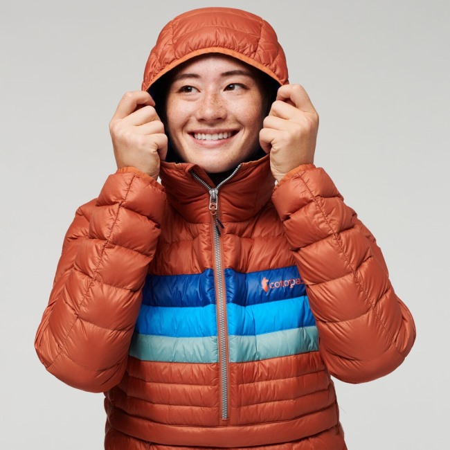 Cotopaxi Spice Stripes Collections Fuego Daunenpullover Mit Kapuze Damen