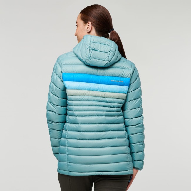 Cotopaxi Origins Fuego Daunen Kapuzenpullover Damen Bluegrass Stripes