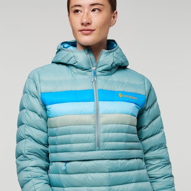 Cotopaxi Origins Fuego Daunen Kapuzenpullover Damen Bluegrass Stripes