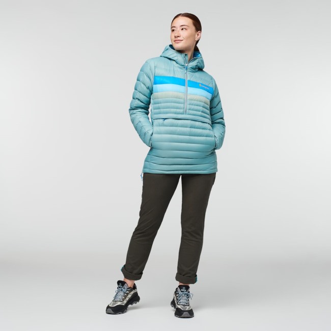 Cotopaxi Origins Fuego Daunen Kapuzenpullover Damen Bluegrass Stripes