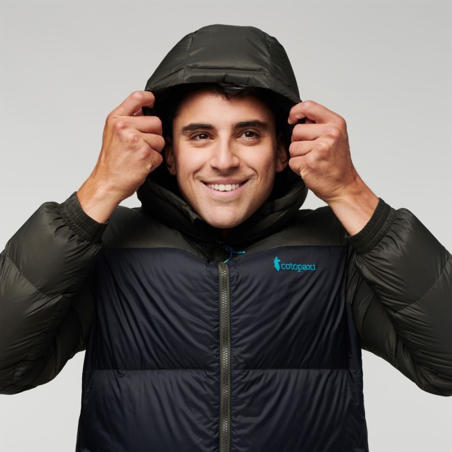 Solazo Daunenjacke Mit Kapuze Herren Cotopaxi Marke Eisen-schwarz